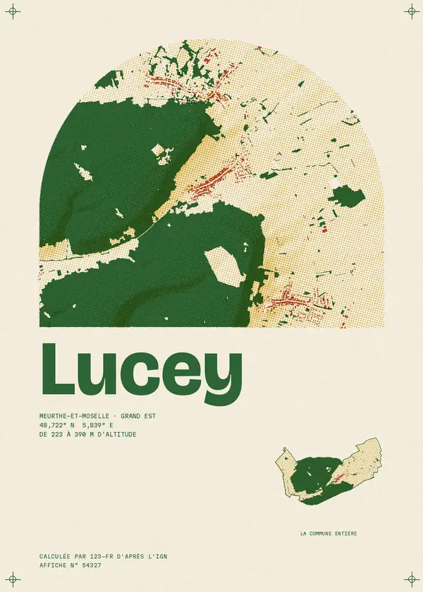 Affiche de Lucey, calculée par 123-fr d'après l'IGN