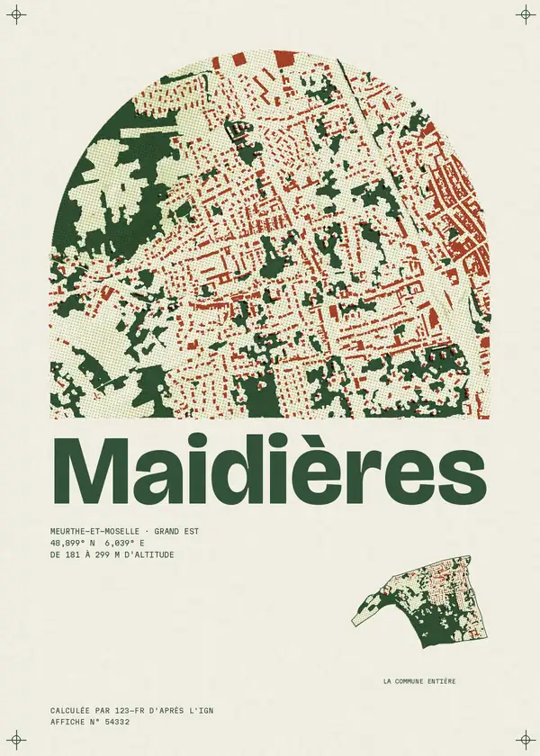 Affiche de Maidières, calculée par 123-fr d'après l'IGN