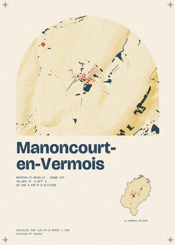 Affiche de Manoncourt-en-Vermois, calculée par 123-fr d'après l'IGN