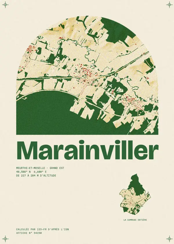 Affiche de Marainviller, calculée par 123-fr d'après l'IGN