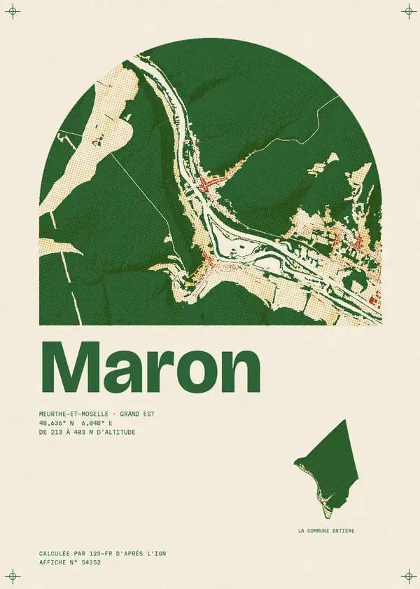 Affiche de Maron, calculée par 123-fr d'après l'IGN