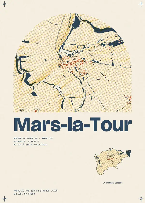 Affiche de Mars-la-Tour, calculée par 123-fr d'après l'IGN