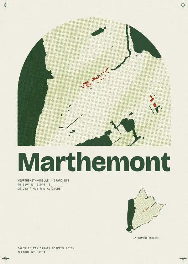 Affiche de Marthemont, calculée par 123-fr d'après l'IGN