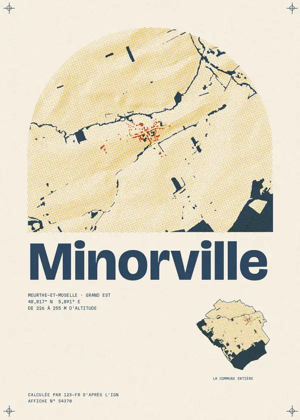 Affiche de Minorville, calculée par 123-fr d'après l'IGN