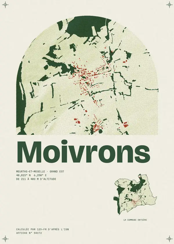 Affiche de Moivrons, calculée par 123-fr d'après l'IGN