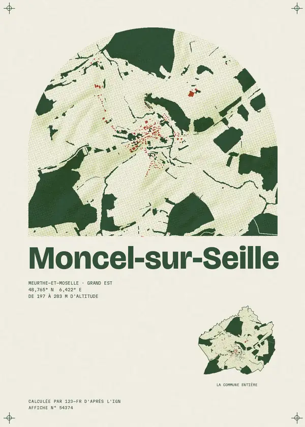 Affiche de Moncel-sur-Seille, calculée par 123-fr d'après l'IGN