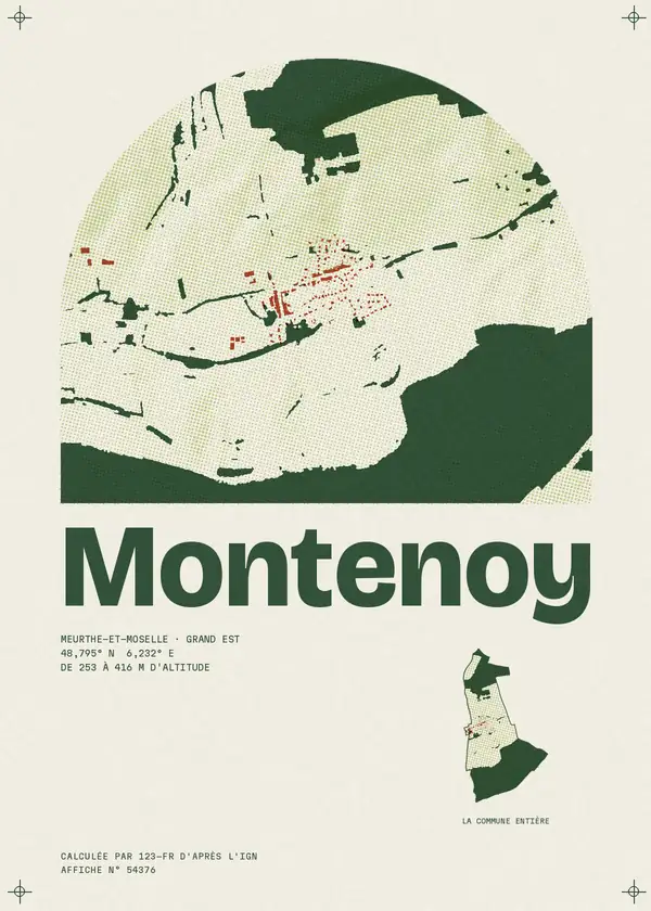 Affiche de Montenoy, calculée par 123-fr d'après l'IGN