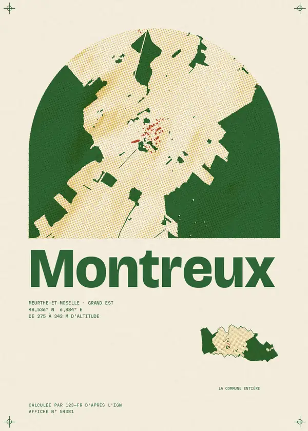 Affiche de Montreux, calculée par 123-fr d'après l'IGN