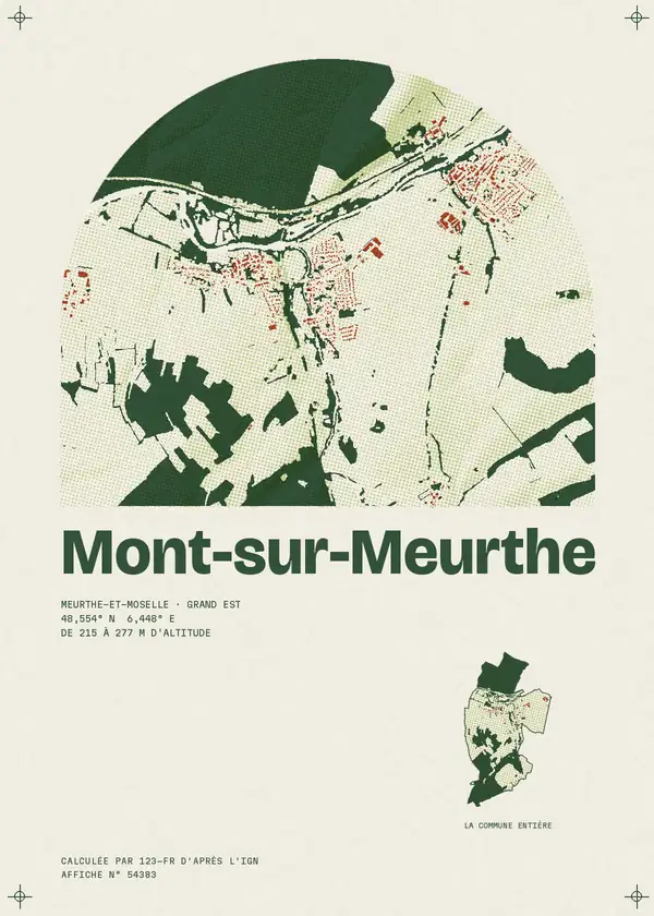 Affiche de Mont-sur-Meurthe, calculée par 123-fr d'après l'IGN