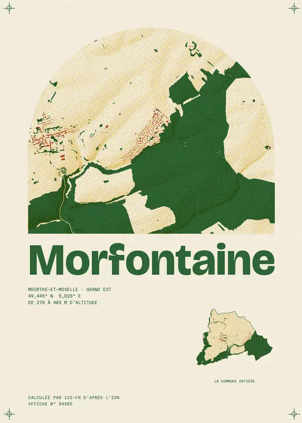 Affiche de Morfontaine, calculée par 123-fr d'après l'IGN