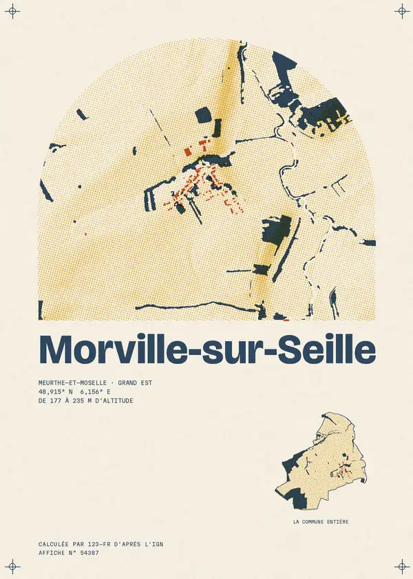 Affiche de Morville-sur-Seille, calculée par 123-fr d'après l'IGN