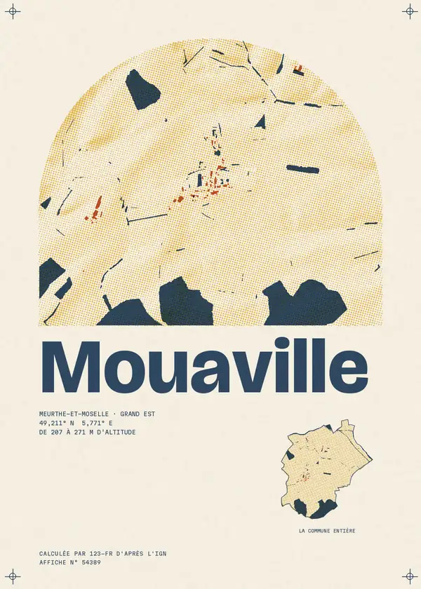 Affiche de Mouaville, calculée par 123-fr d'après l'IGN