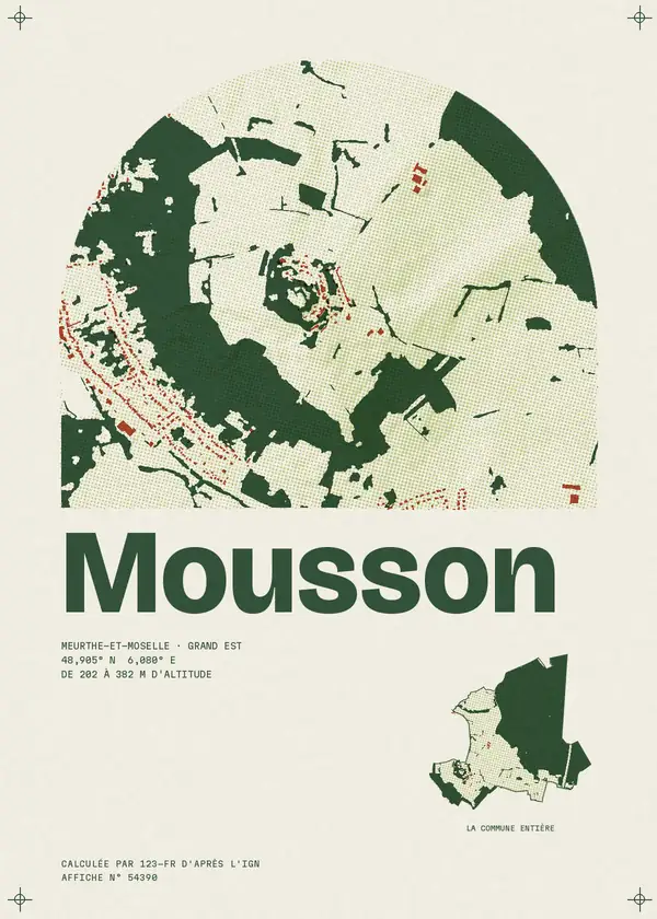 Affiche de Mousson, calculée par 123-fr d'après l'IGN