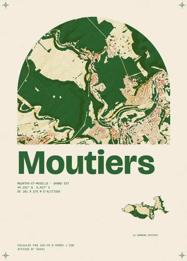 Affiche de Moutiers, calculée par 123-fr d'après l'IGN