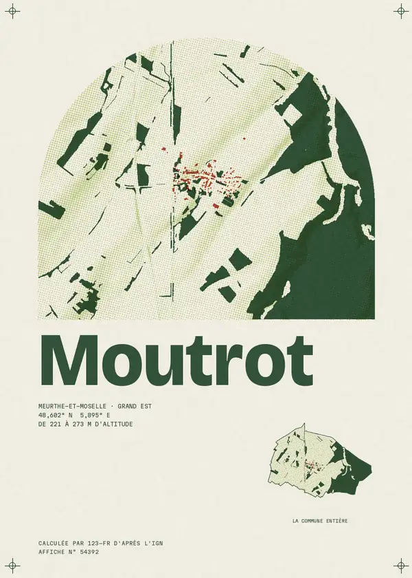 Affiche de Moutrot, calculée par 123-fr d'après l'IGN
