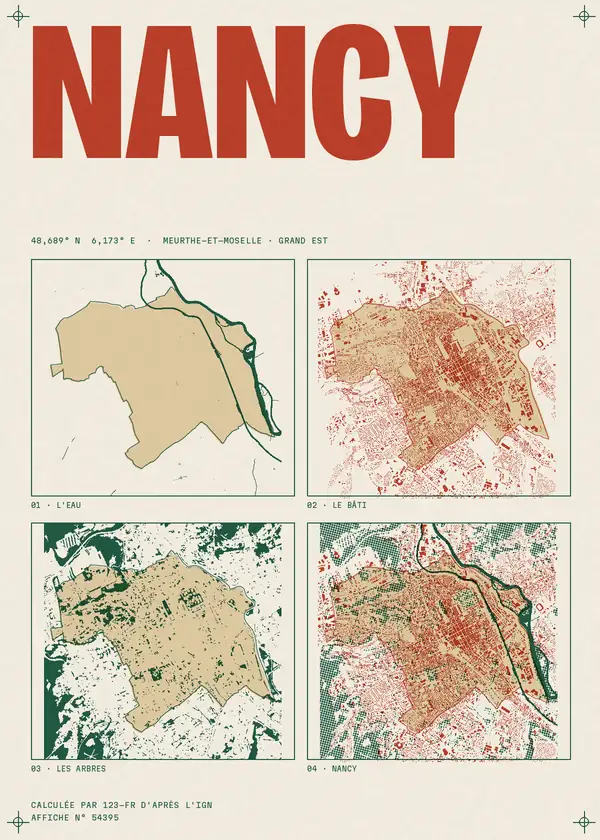 Affiche de Nancy, calculée par 123-fr d'après l'IGN