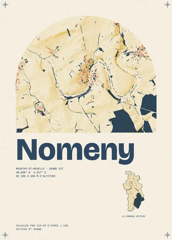 Affiche de Nomeny, calculée par 123-fr d'après l'IGN