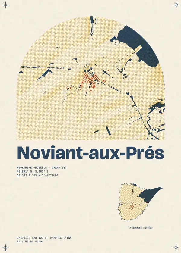 Affiche de Noviant-aux-Prés, calculée par 123-fr d'après l'IGN