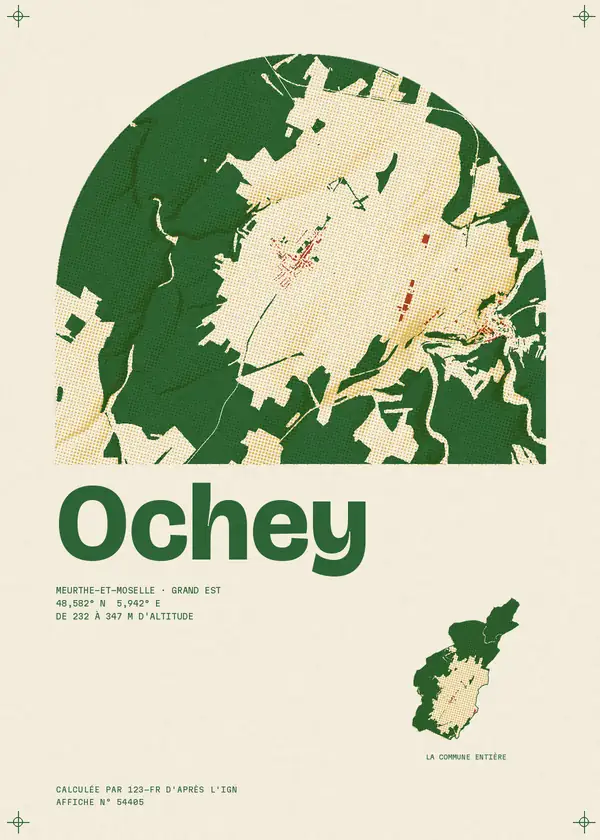 Affiche de Ochey, calculée par 123-fr d'après l'IGN