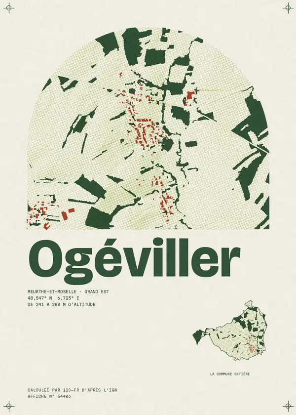 Affiche de Ogéviller, calculée par 123-fr d'après l'IGN