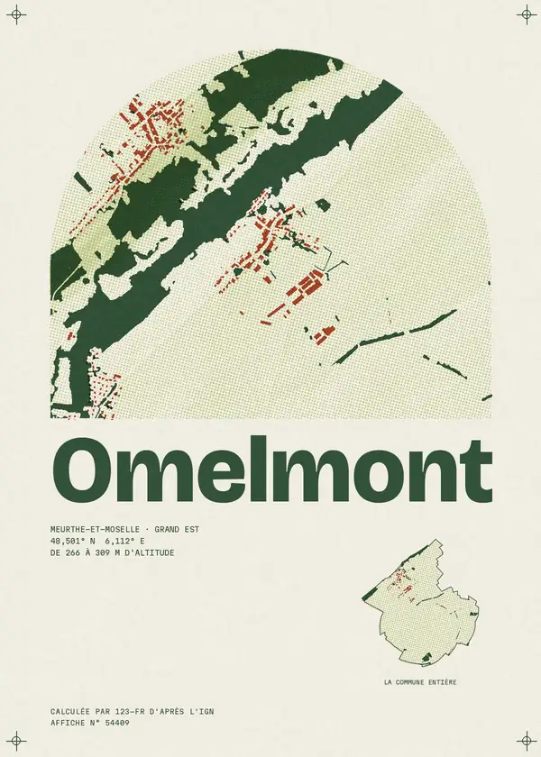 Affiche de Omelmont, calculée par 123-fr d'après l'IGN