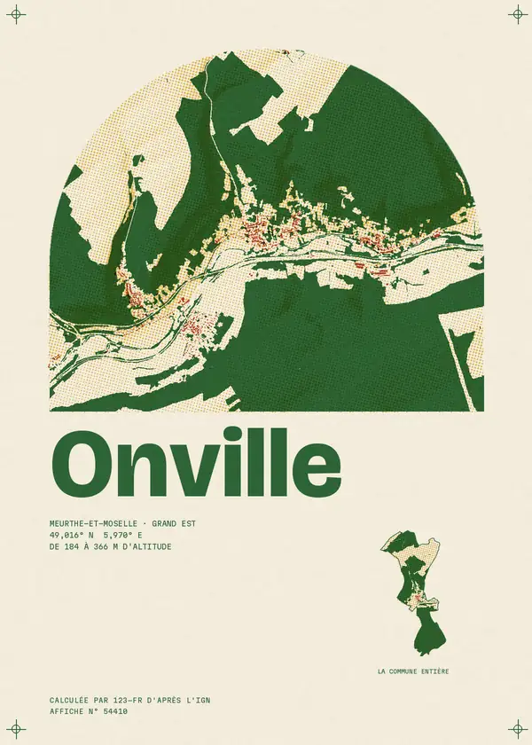 Affiche de Onville, calculée par 123-fr d'après l'IGN