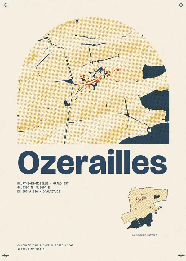 Affiche de Ozerailles, calculée par 123-fr d'après l'IGN