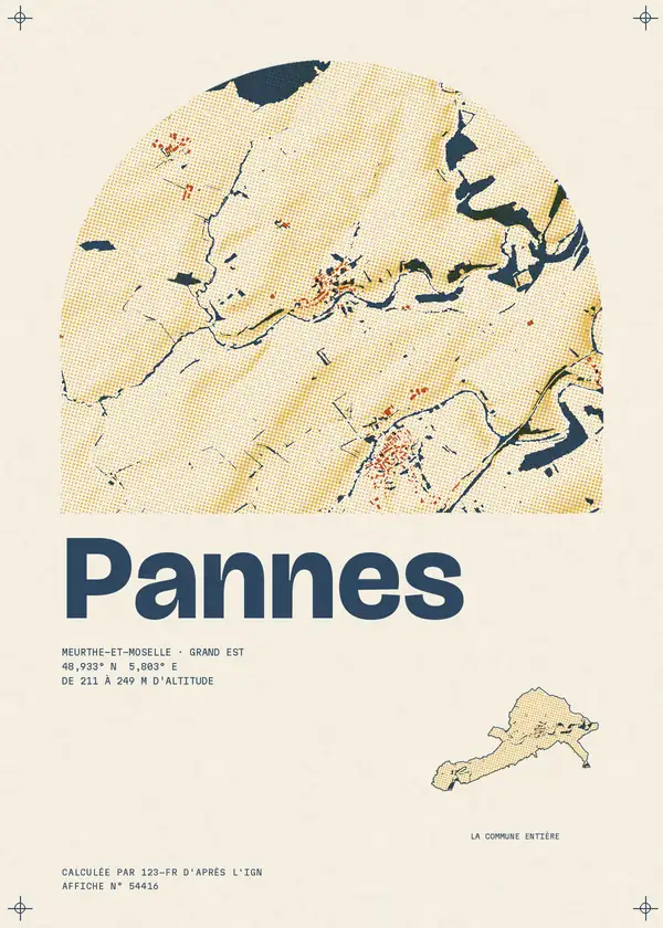 Affiche de Pannes, calculée par 123-fr d'après l'IGN