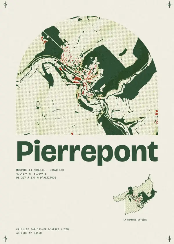 Affiche de Pierrepont, calculée par 123-fr d'après l'IGN