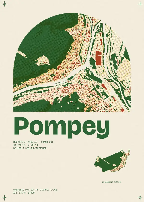 Affiche de Pompey, calculée par 123-fr d'après l'IGN