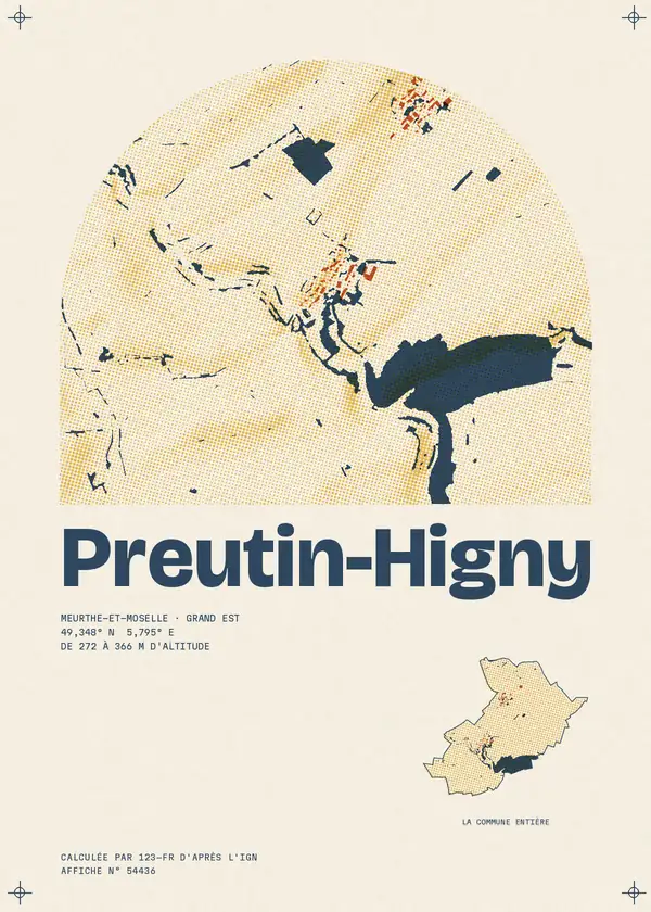 Affiche de Preutin-Higny, calculée par 123-fr d'après l'IGN