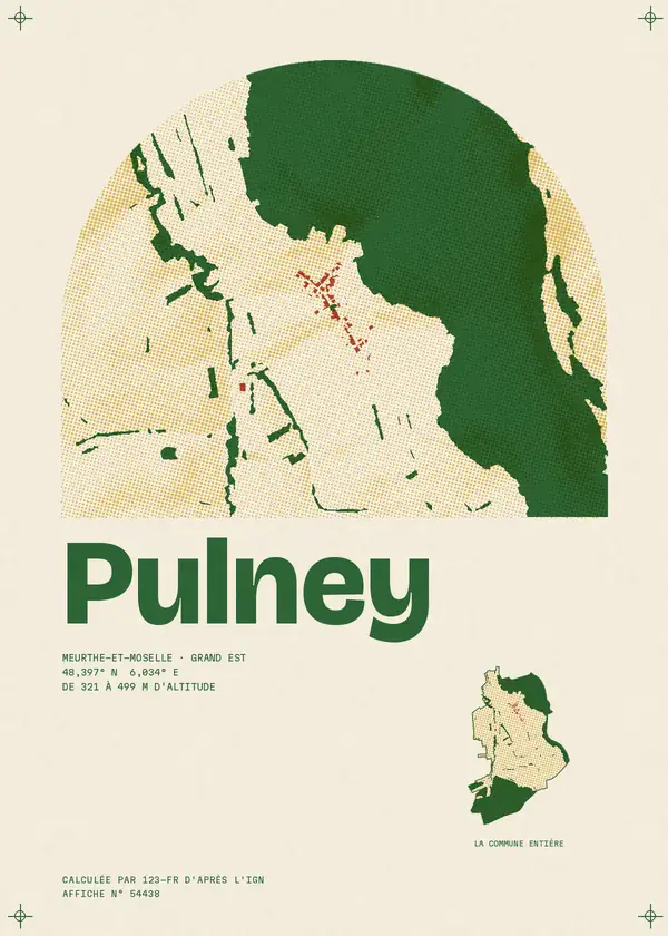 Affiche de Pulney, calculée par 123-fr d'après l'IGN