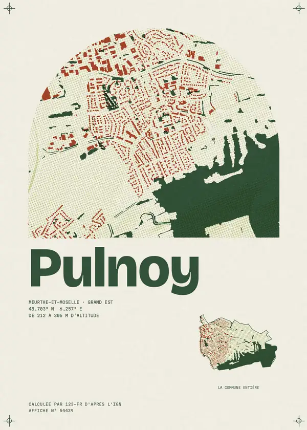 Affiche de Pulnoy, calculée par 123-fr d'après l'IGN