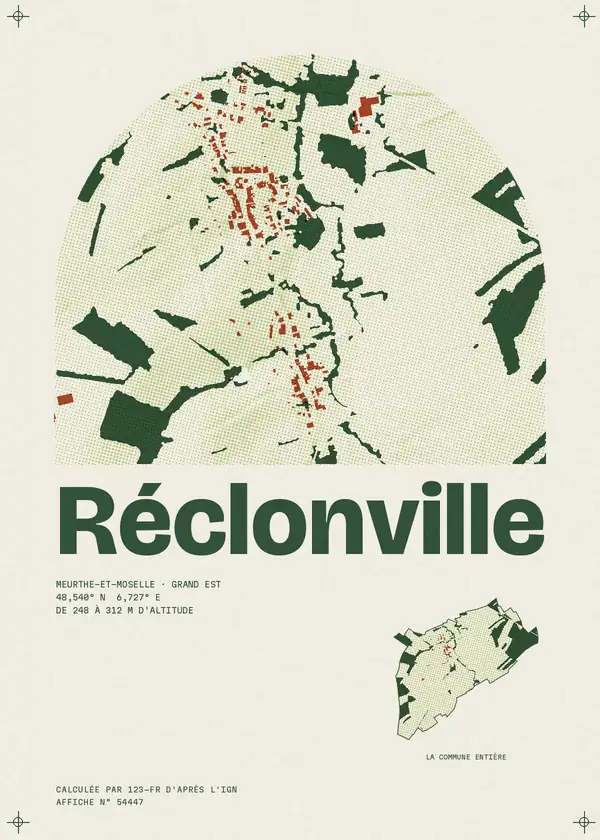 Affiche de Réclonville, calculée par 123-fr d'après l'IGN