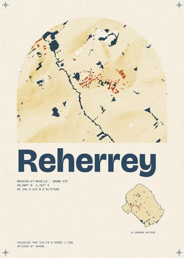 Affiche de Reherrey, calculée par 123-fr d'après l'IGN