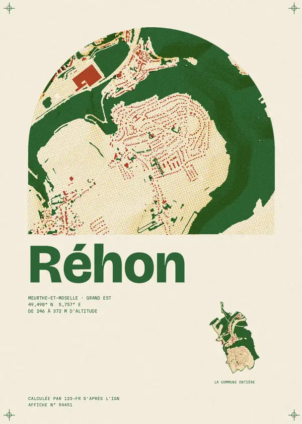 Affiche de Réhon, calculée par 123-fr d'après l'IGN