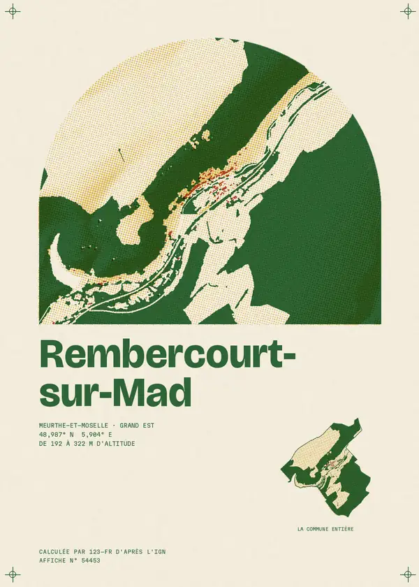 Affiche de Rembercourt-sur-Mad, calculée par 123-fr d'après l'IGN
