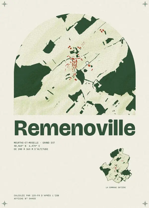 Affiche de Remenoville, calculée par 123-fr d'après l'IGN