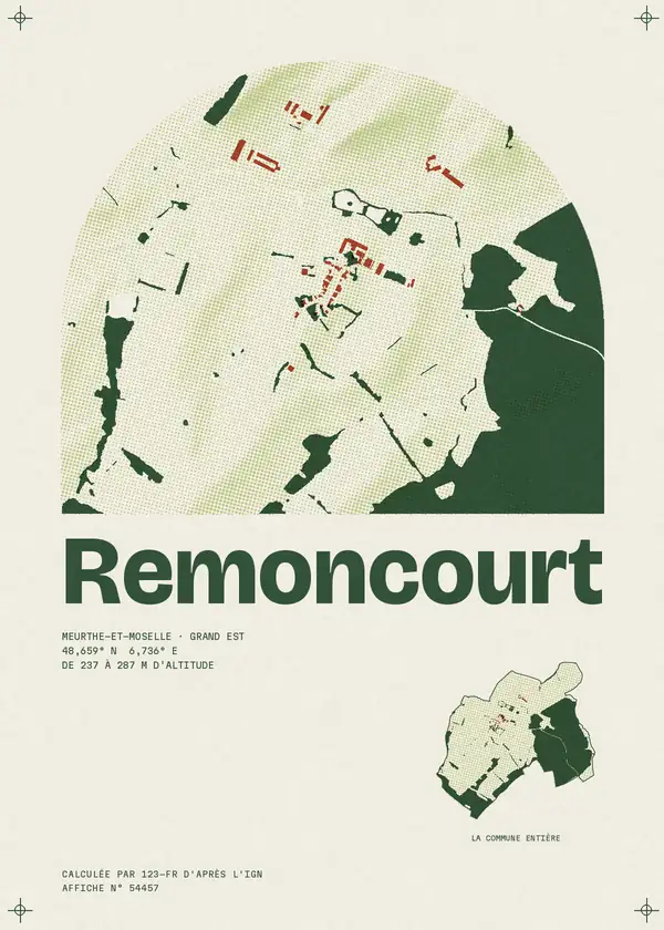Affiche de Remoncourt, calculée par 123-fr d'après l'IGN