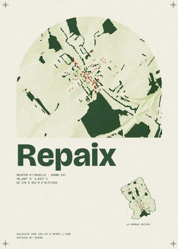 Affiche de Repaix, calculée par 123-fr d'après l'IGN