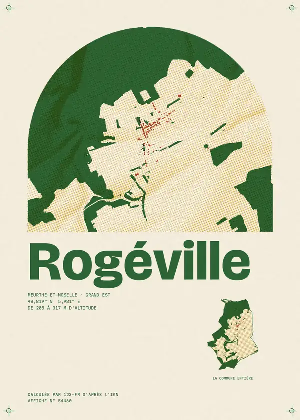 Affiche de Rogéville, calculée par 123-fr d'après l'IGN