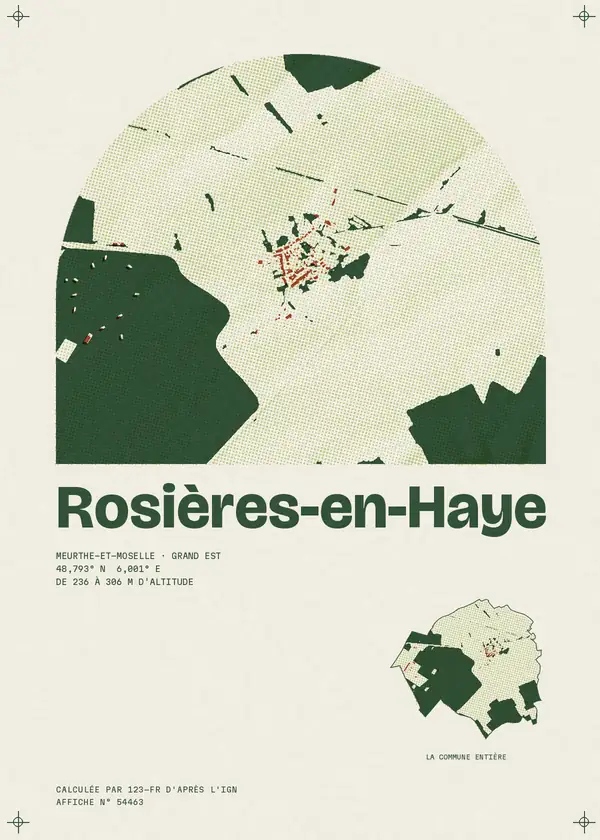 Affiche de Rosières-en-Haye, calculée par 123-fr d'après l'IGN