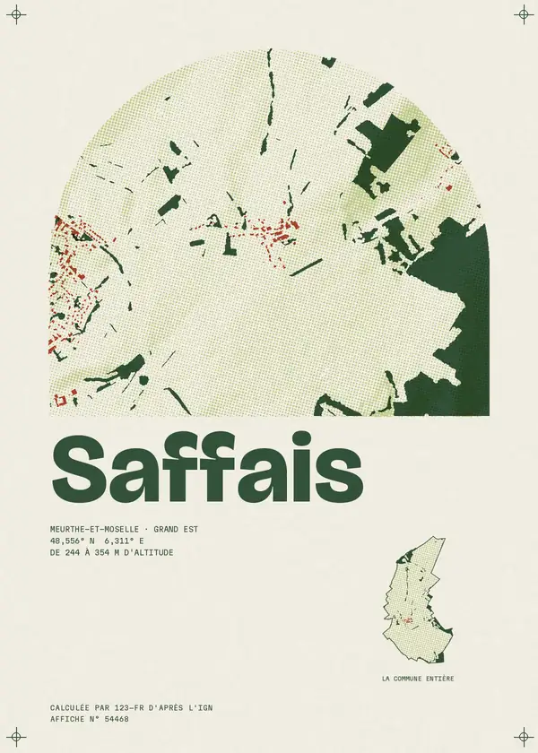 Affiche de Saffais, calculée par 123-fr d'après l'IGN