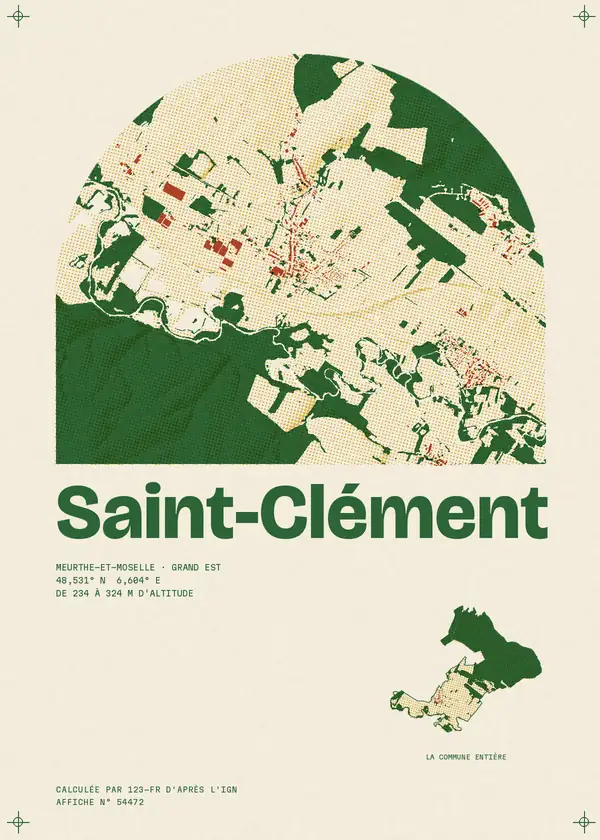 Affiche de Saint-Clément, calculée par 123-fr d'après l'IGN