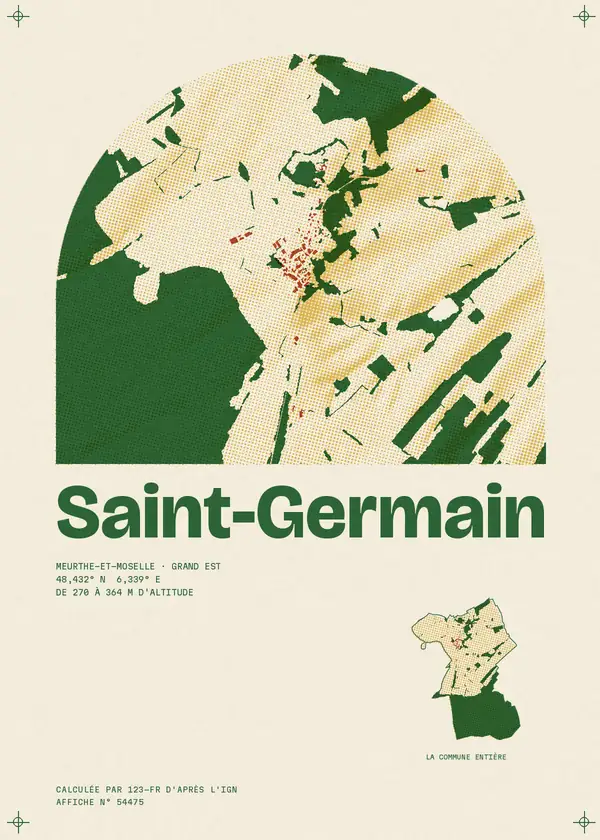 Affiche de Saint-Germain, calculée par 123-fr d'après l'IGN