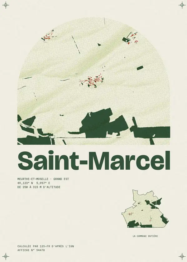 Affiche de Saint-Marcel, calculée par 123-fr d'après l'IGN