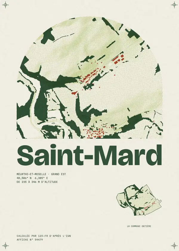 Affiche de Saint-Mard, calculée par 123-fr d'après l'IGN