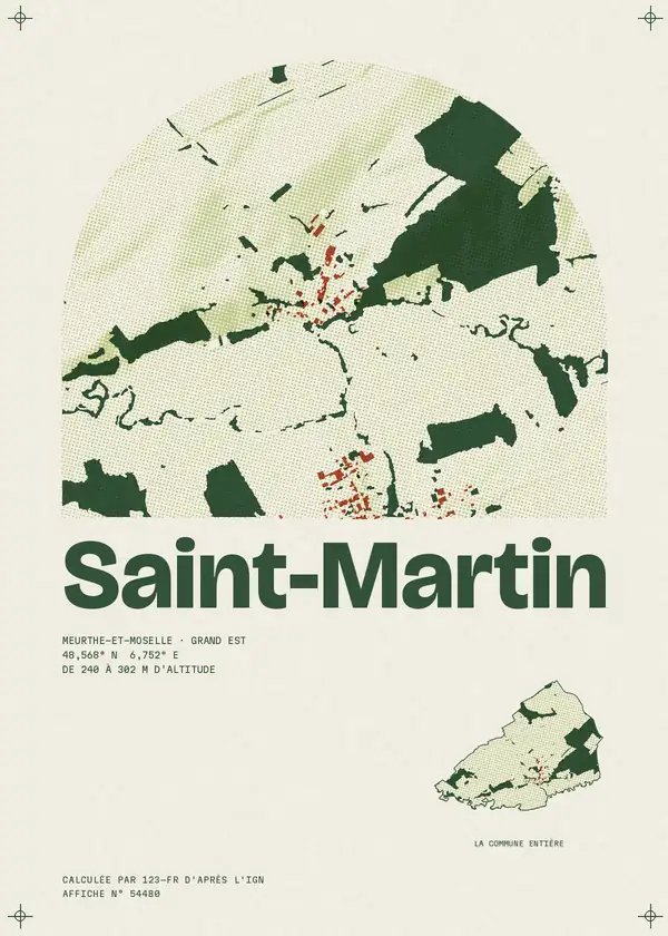 Affiche de Saint-Martin, calculée par 123-fr d'après l'IGN