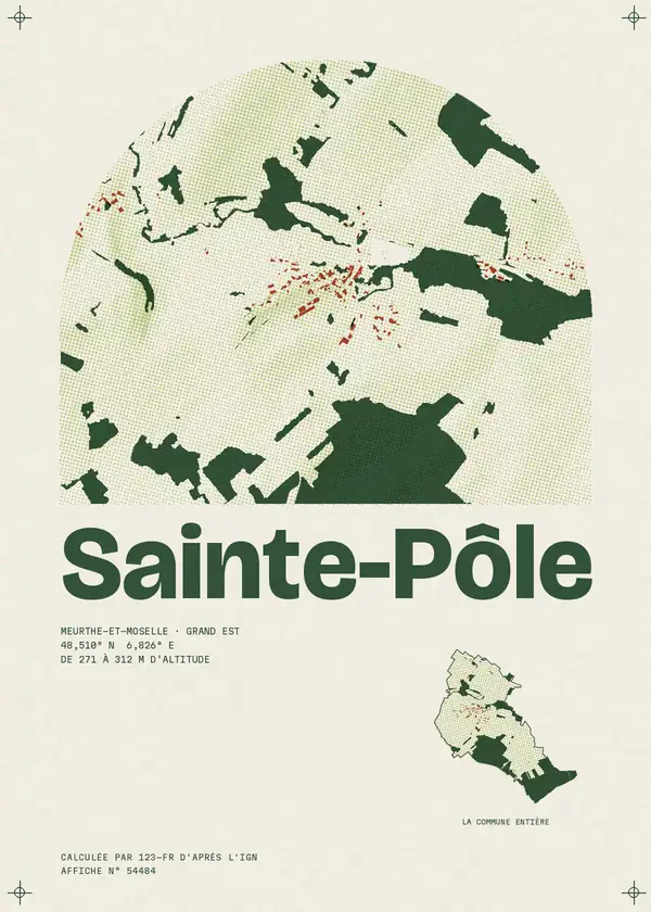 Affiche de Sainte-Pôle, calculée par 123-fr d'après l'IGN