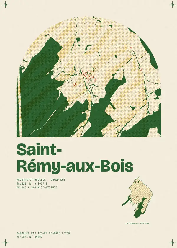 Affiche de Saint-Rémy-aux-Bois, calculée par 123-fr d'après l'IGN